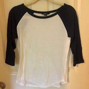 Navy & White Baseball Tee